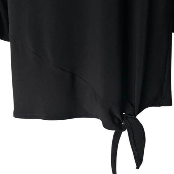 Sympli black top tunic scoop neck 3/4 sleeve ties at hem excellent Size 12 - Picture 4 of 8